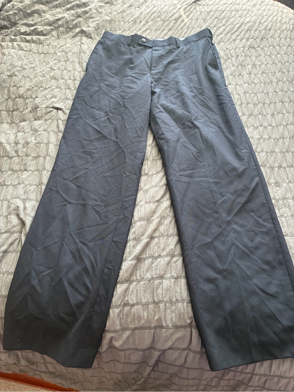 Louis Raphael Black Wide-Leg Men's Dress Pants